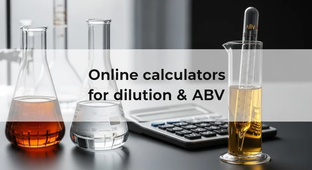 Online calculators for dilution and ABV